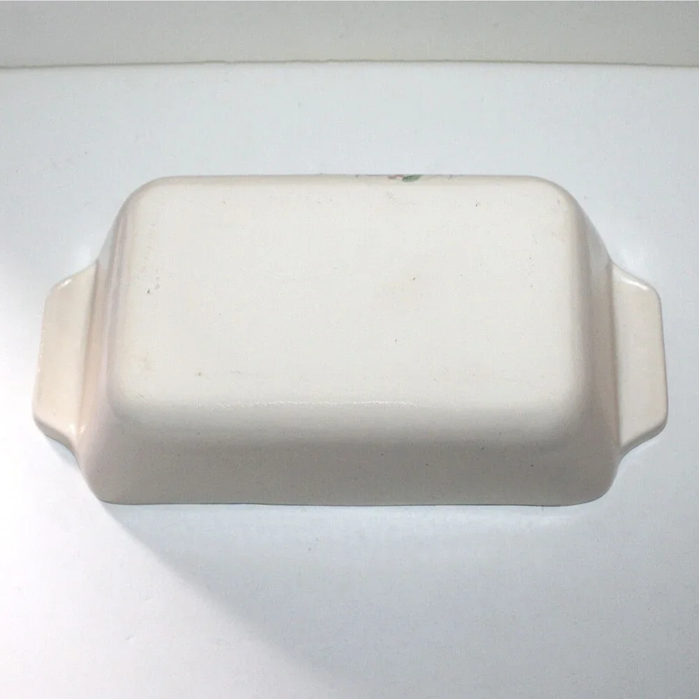 East Texas Pottery Spring Heart Loaf Pan stoneware spongeware blue ceramic baker